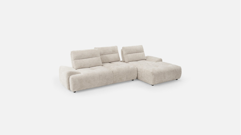 Canapé d'angle chaise longue tissu ANITA | Élégance et confort