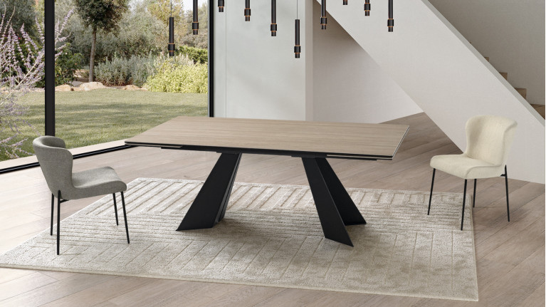 Table de repas extensible VORTICE | Système d'ouverture par rotation