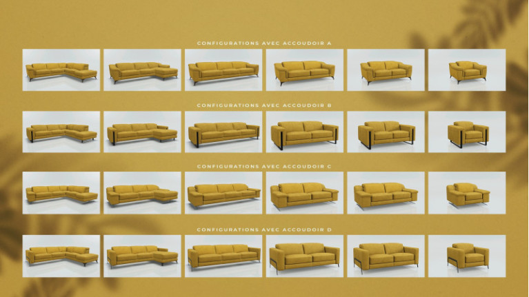 Canapé Infinity B | Multiples dimensions et configurations