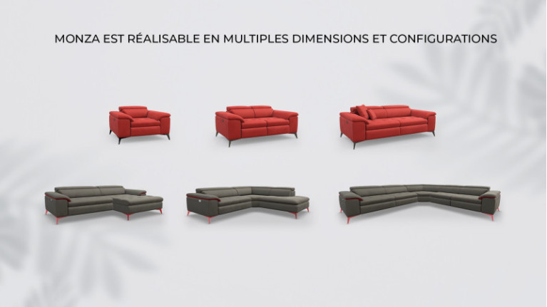 Canapé MONZA | Multiples dimensions et configurations