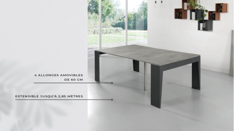 Console extensible MARVEL PLUS | Table avec 4 rallonges amovibles