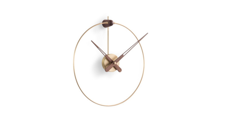 Horloge murale ANDA | En bois et laiton, 2 finitions.