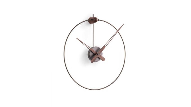 Horloge murale ANDA | En bois et laiton, 2 finitions.