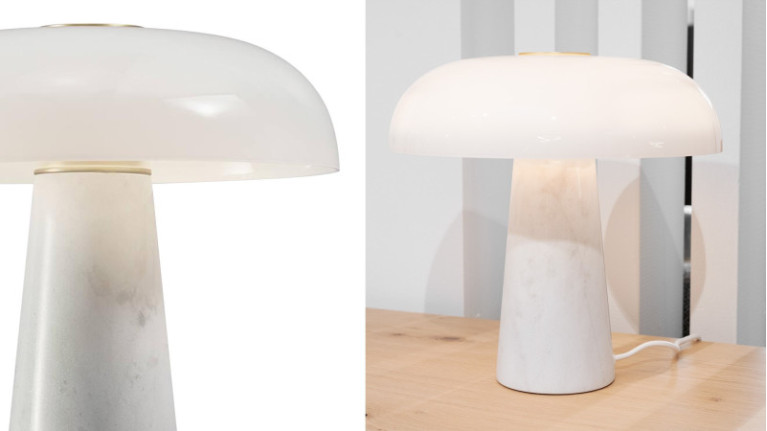 Lampe GLOSSY I Marbre et verre opalin pour ce grand prix de design