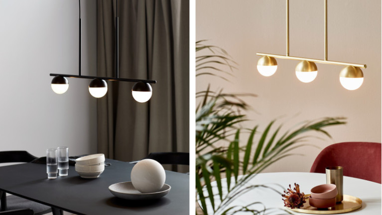 Suspension CONTINA I Design scandinave. 3 globes en verre