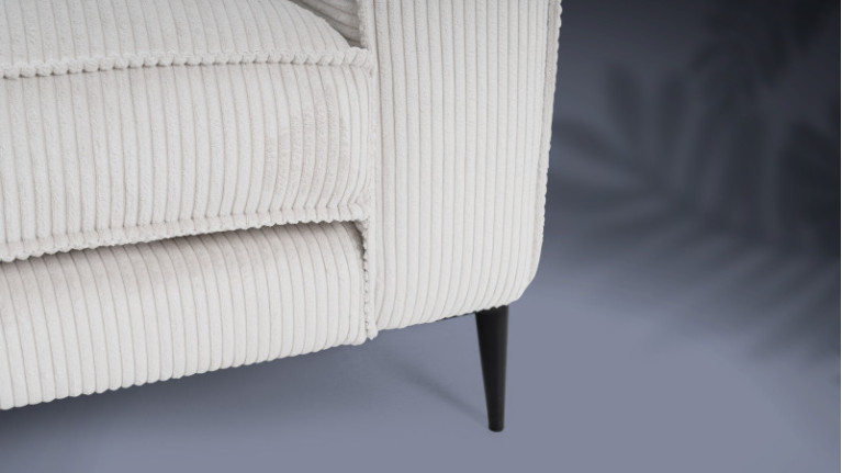 Fauteuil CHIANTI | Fauteuil en tissu aspect velours côtelé crème