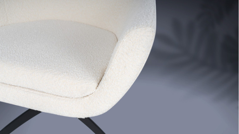 Fauteuil pivotant NOÉ | Tissu bouclette à la pointe de la tendance