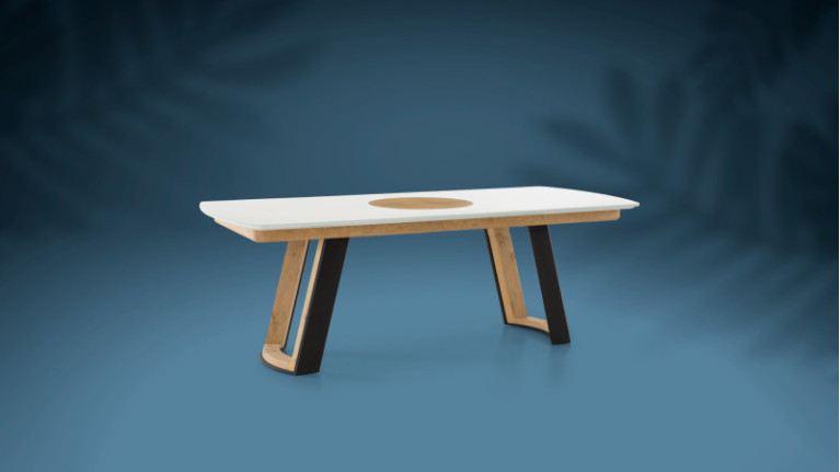 Table repas extensible AUSTRAL I Personnalisable, 2 styles de finition