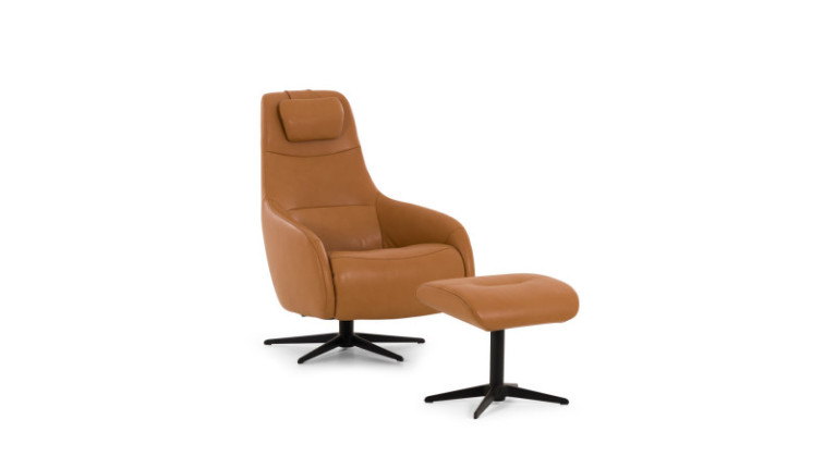 Fauteuil inclinable BOREAL - Une forme baquet très enveloppante et un repose pieds indépendants. Le coussin-oreiller intégré pou