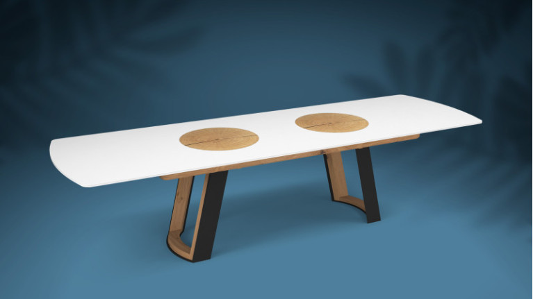 Table repas extensible AUSTRAL I Personnalisable, 2 styles de finition