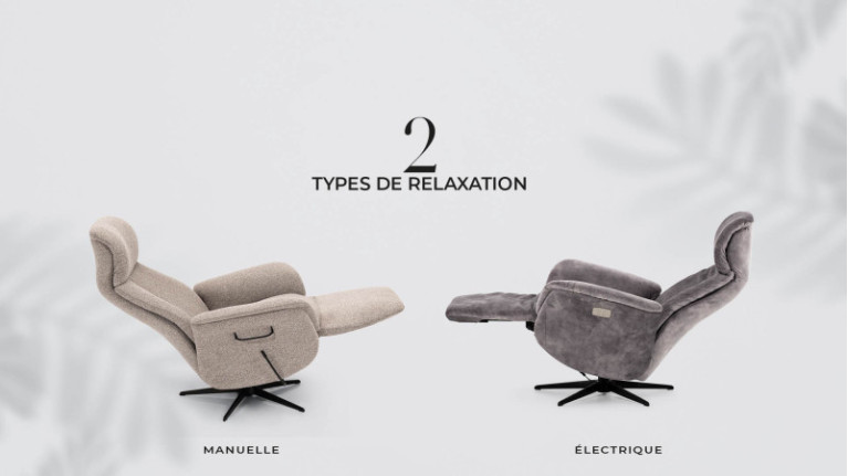 Fauteuil relaxation électrique TOBIAS - 3 dimensions au choix