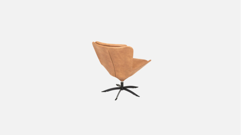 Fauteuil pivotant cuir LIVY | Design scandinave et confort parfait