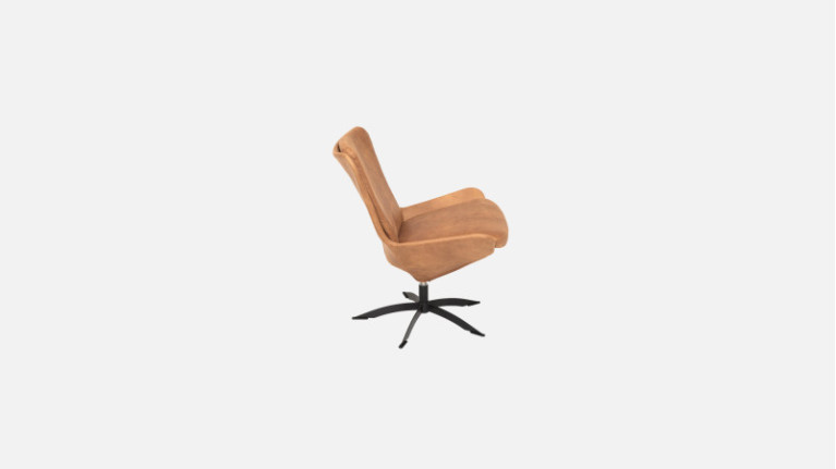 Fauteuil pivotant cuir LIVY | Design scandinave et confort parfait