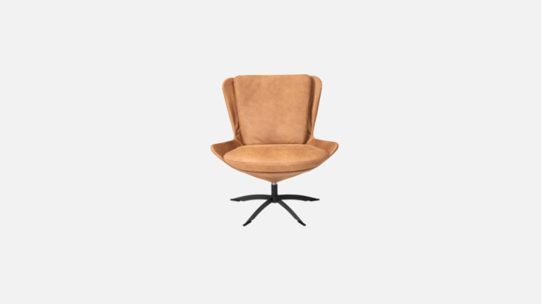 Fauteuil pivotant cuir LIVY | Design scandinave et confort parfait