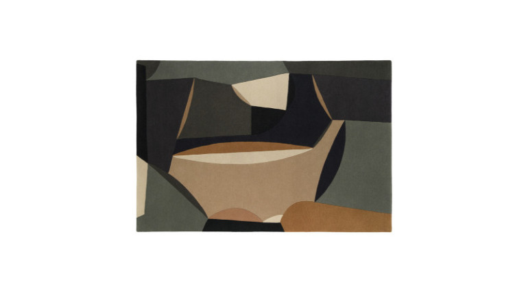 Tapis rectangulaire POLIA AUTOMNE en laine. tapis aux formes abstraites