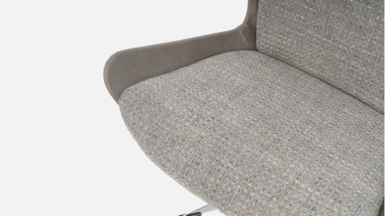 Fauteuil pivotant tissu tweed LIVY | Design scandinave