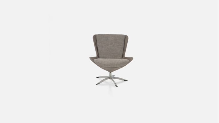 Fauteuil pivotant tissu tweed LIVY | Design scandinave