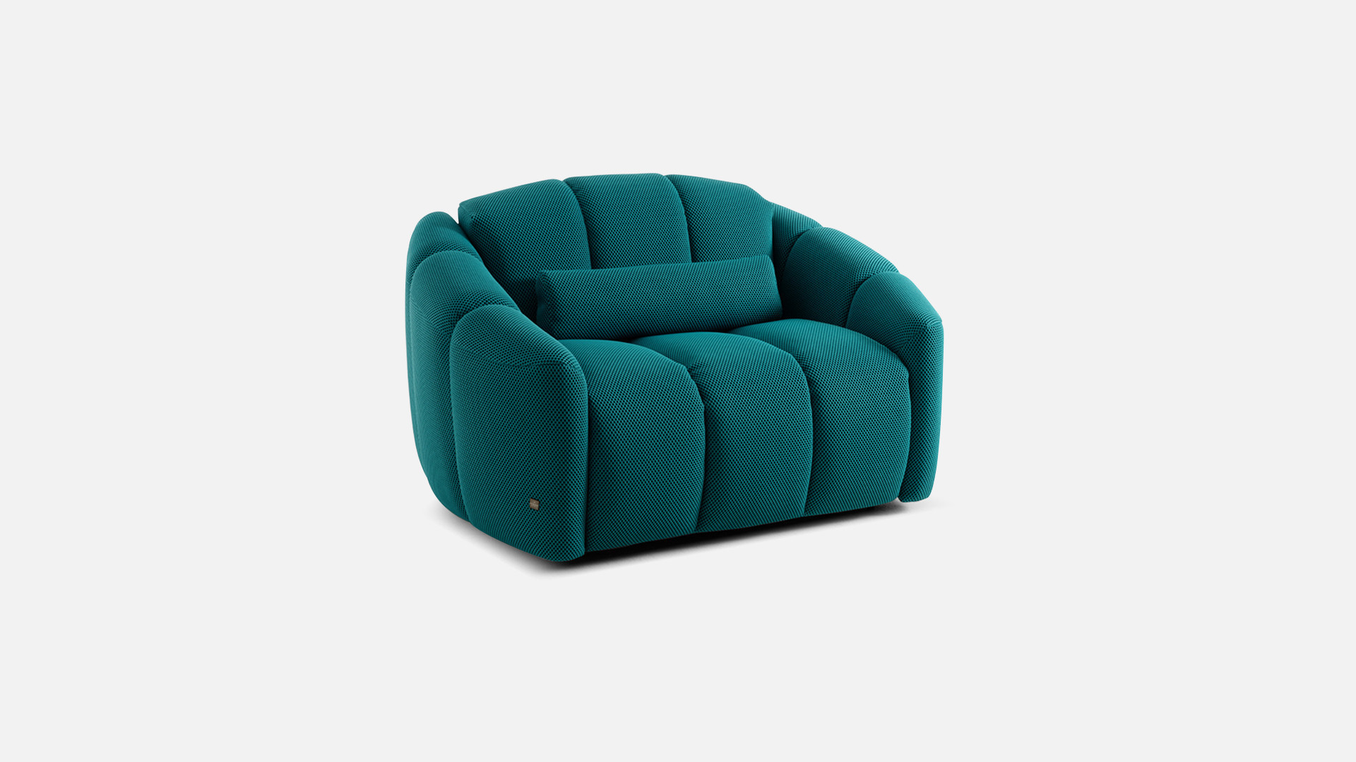 Fauteuil convertible TEDDY - Tissu 3D bleu canard