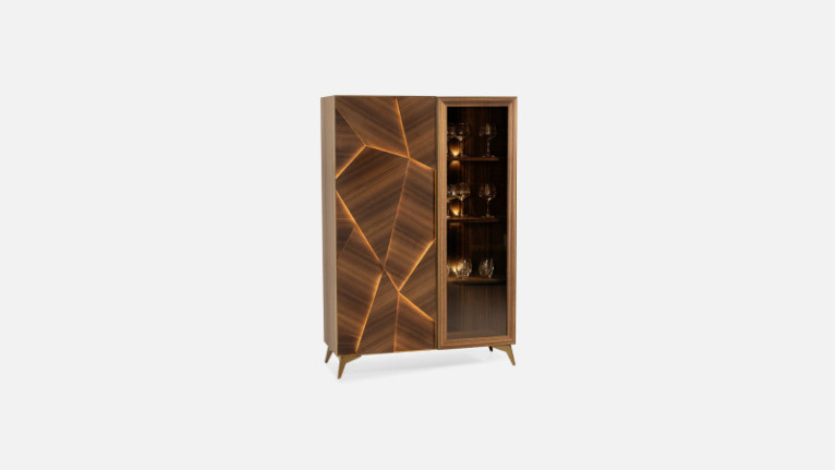 Vitrine 1 porte ECLIPSE | Meuble haut de gamme pour un salon design