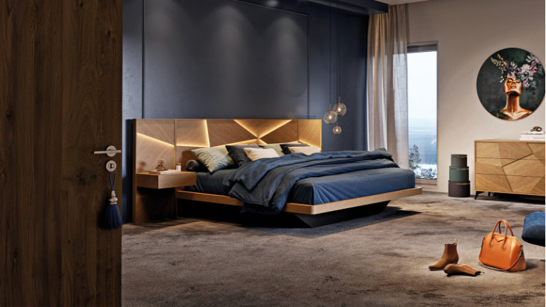 Ensemble de lit avec chevets attenants ECLIPSE | Chambre design