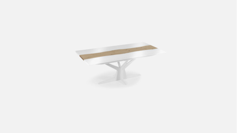 Table extensible RACINE | Céramique inrayable et insert central chêne