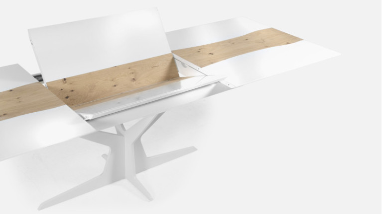 Table extensible RACINE | Céramique inrayable et insert central chêne