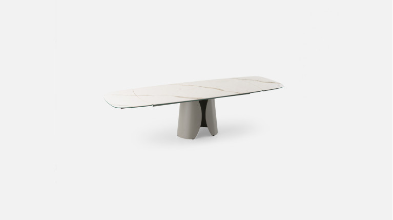 Table de repas extensible céramique OTTO | En verre fondu