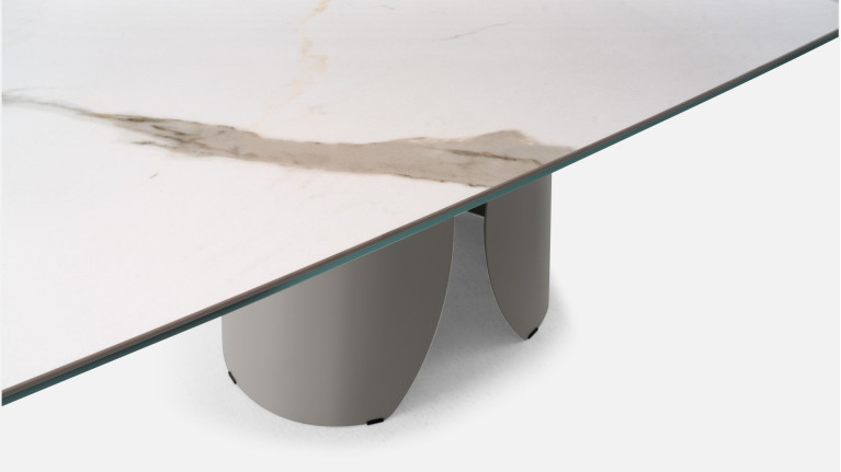 Table de repas extensible céramique OTTO | En verre fondu