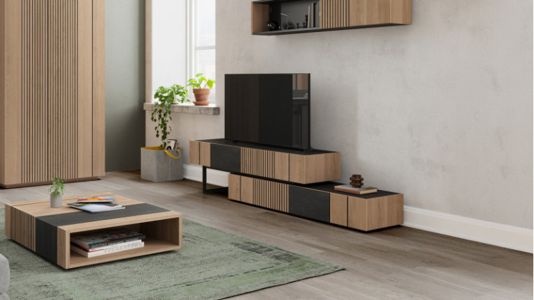 Meuble TV 2 portes 1 niche PIANA | Meuble design