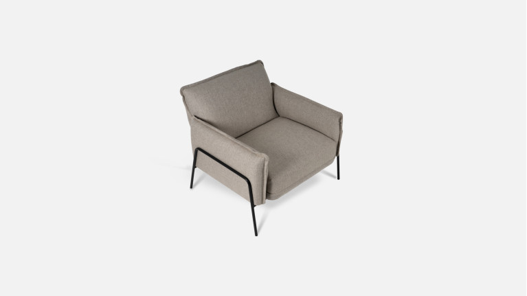 Fauteuil tissu GRACE | Siège cosy beige ou gris