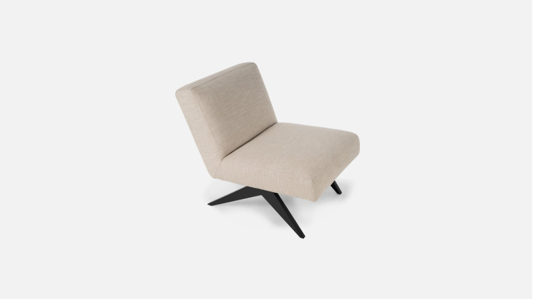 Fauteuil bas en lin beige IMKA