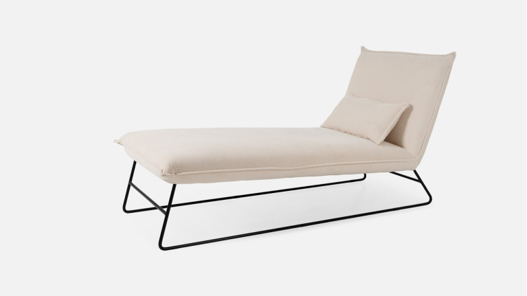 Chaise longue d'intérieur JASMIN | Coloris beige ou gris