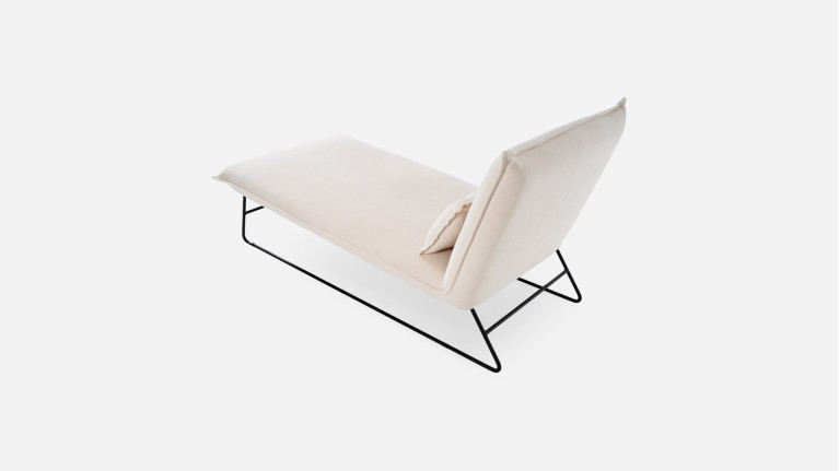 Chaise longue d'intérieur JASMIN | Coloris beige ou gris