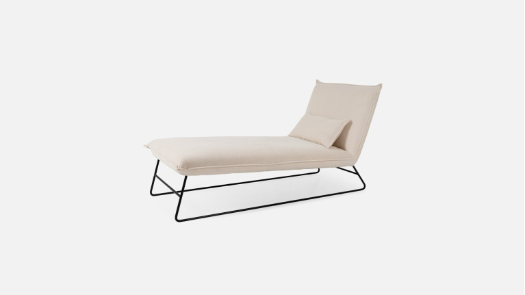 Chaise longue d'intérieur JASMIN | Coloris beige ou gris