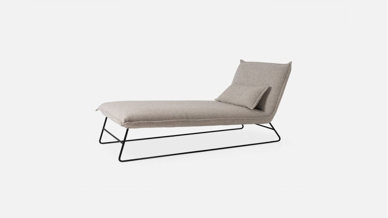 Chaise longue d'intérieur JASMIN | Coloris beige ou gris