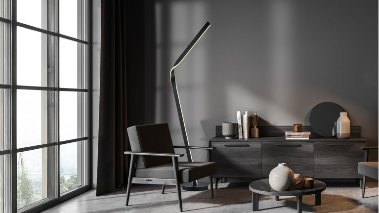 Lampadaire design CICENZA I Pivotant à 360°, variateur intégré